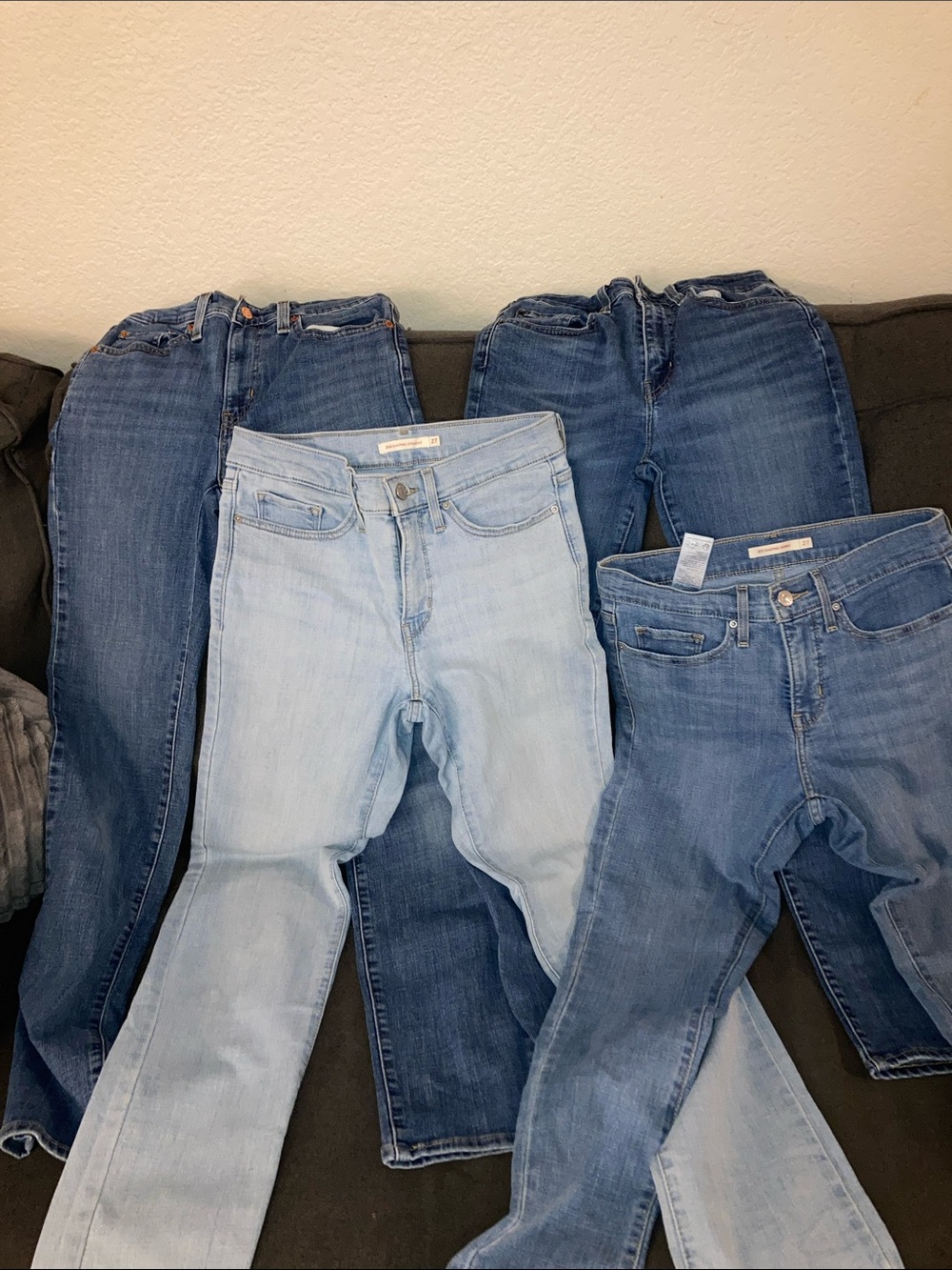 Levi's Women's Skinny Jeans in Light and Dark Blue Washes